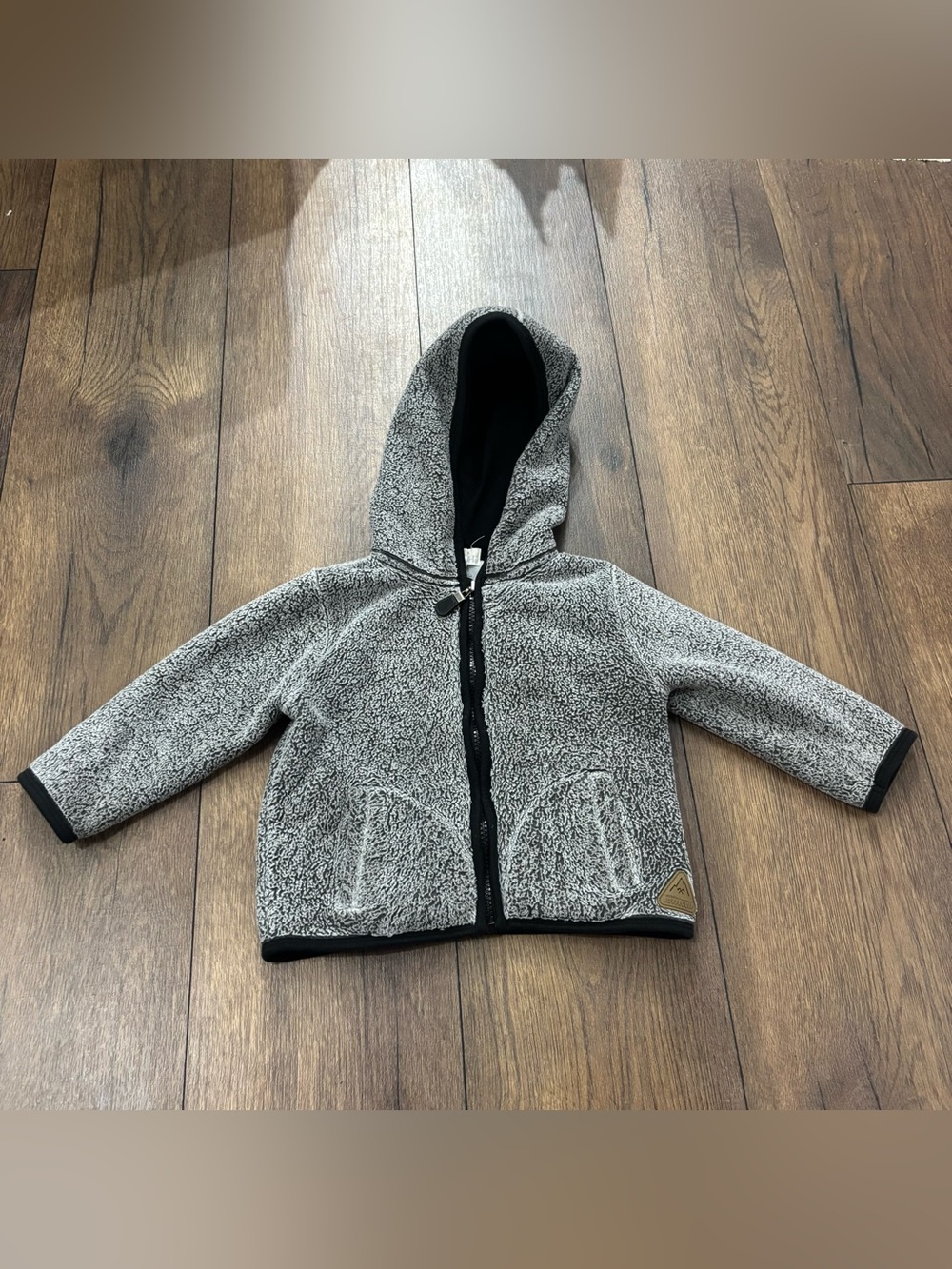 Pumpkin Patch Gray Fleece Zip Up Hoodie Jacket, Size 2